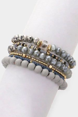 Stretch Beaded Layered Bracelets 6 Piece Set Boutique on Millstone 