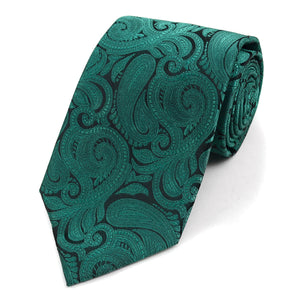 Paisley Microfiber Poly Woven Tie - Green Laurant Bennet 