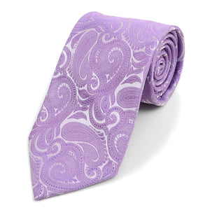 Paisley Microfiber Poly Woven Tie - Lavender Laurant Bennet 