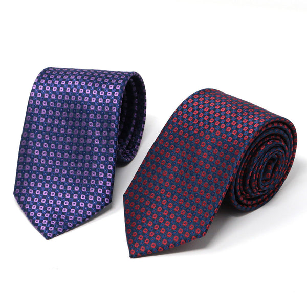 Vibrant Purple Square Pattern Woven Tie