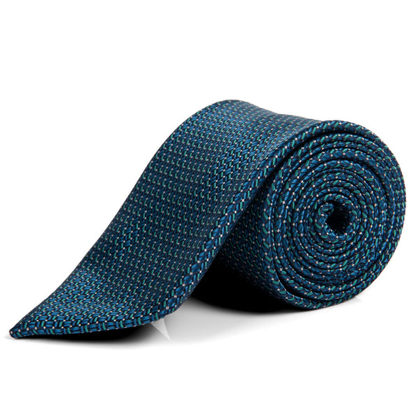 Laurant Bennet Teal Geometric Design Woven Tie