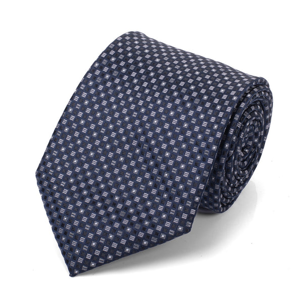 Black Charcoal Checked Microfiber Woven Tie