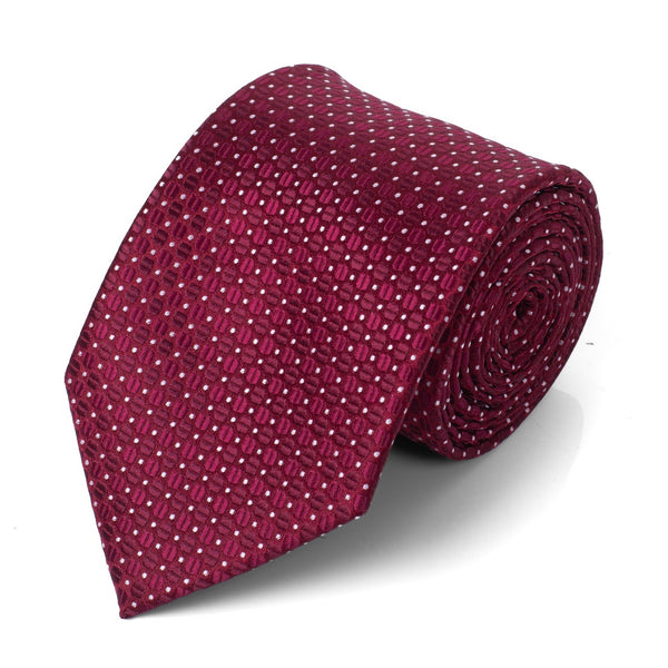 Laurant Bennet Burgundy Square Design Woven Tie
