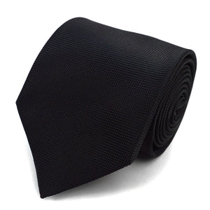 Black Textured Micro Fiber Poly Woven Tie SELININY 