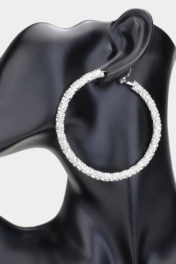 Rhinestone Embellished Hoop Ear