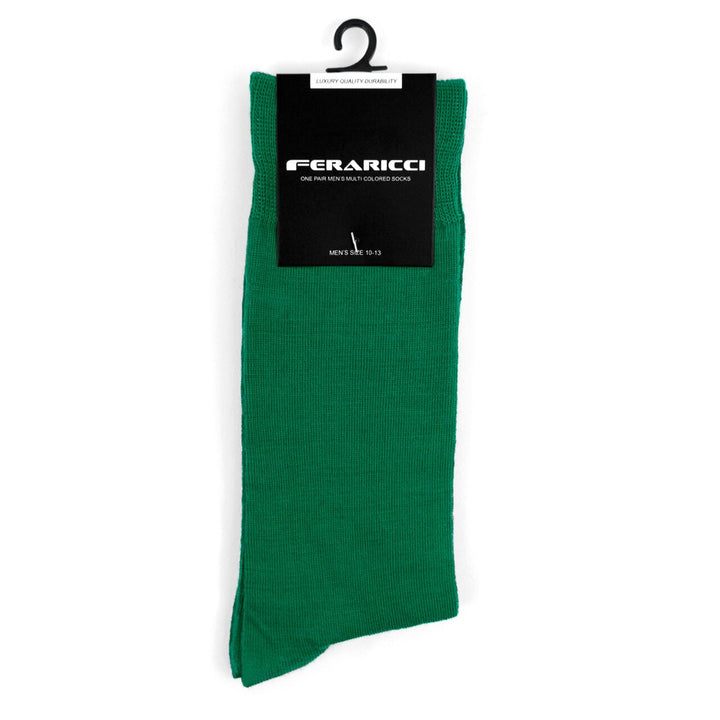 Men's Solid Green Crew Socks