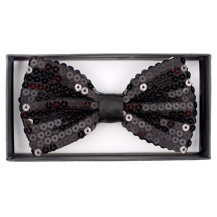 New Black Sequin Bow Tie