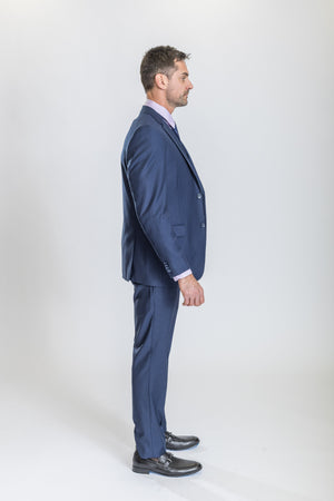 New Caravelli Midnight Blue 3 Piece Slim Fit Suit with Vest San Malone Enterprises 