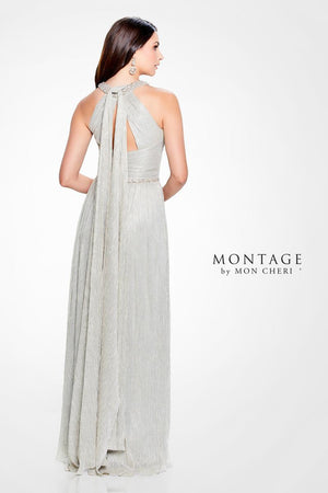 Montage 120901 Beaded Jewel Neckline A-Line Dress Montage by Mon Cheri 