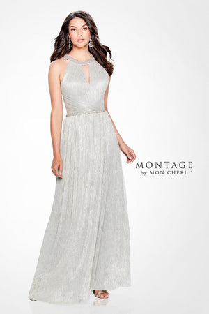 Montage 120901 Beaded Jewel Neckline A-Line Dress Montage by Mon Cheri 