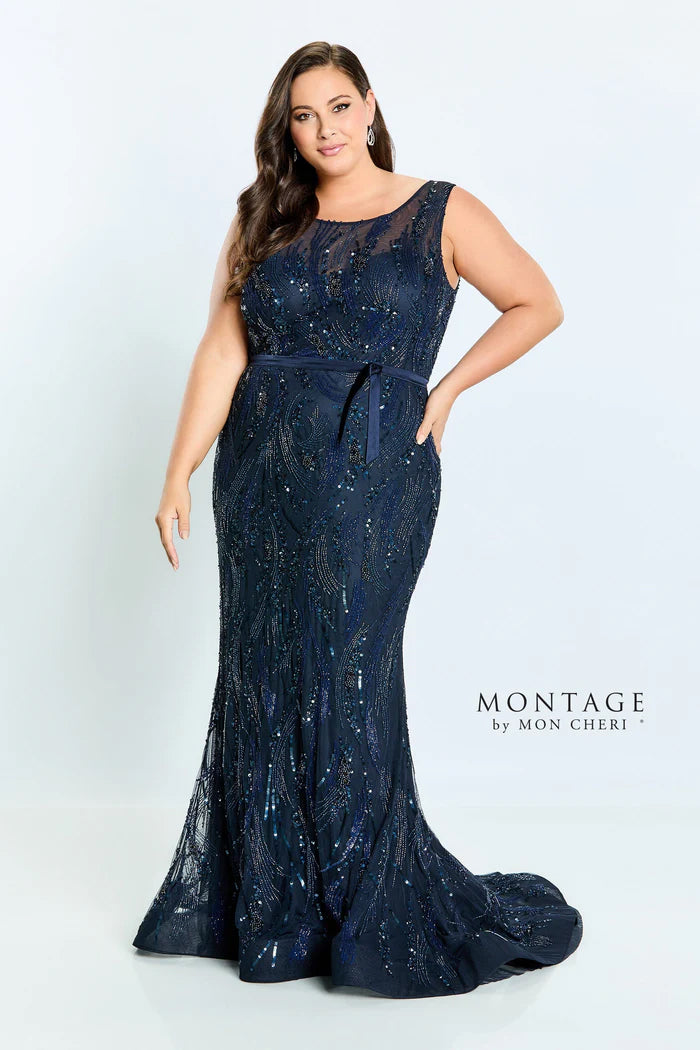 MONTAGE by Mon Cheri Style 221965 Evening Dress - Midnight Blue or Sage Green