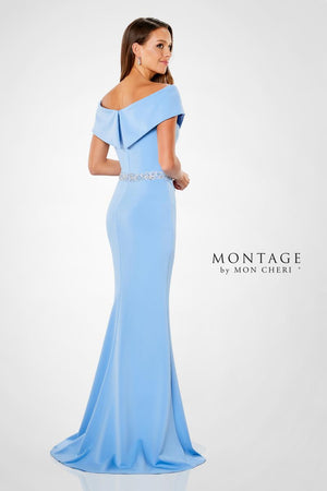 Montage 221976 Off Shoulder Crepe Sheath Dress