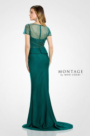 Montage M500 Short Sleeve Peplum Sheath Dress
