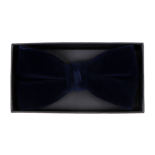 Adult Banded Velvet Bow Tie - Navy Blue