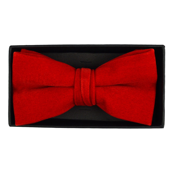 Adult Banded Velvet Bow Tie - Red