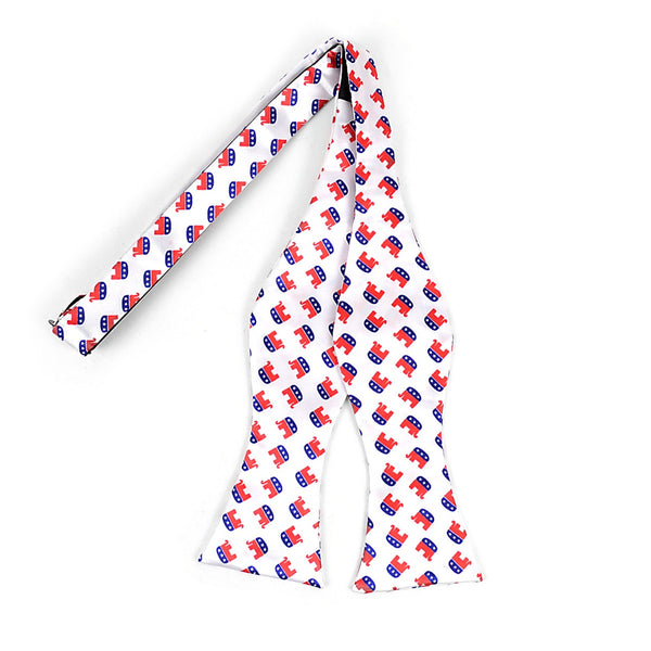 White Republican Self Tie Bow Tie