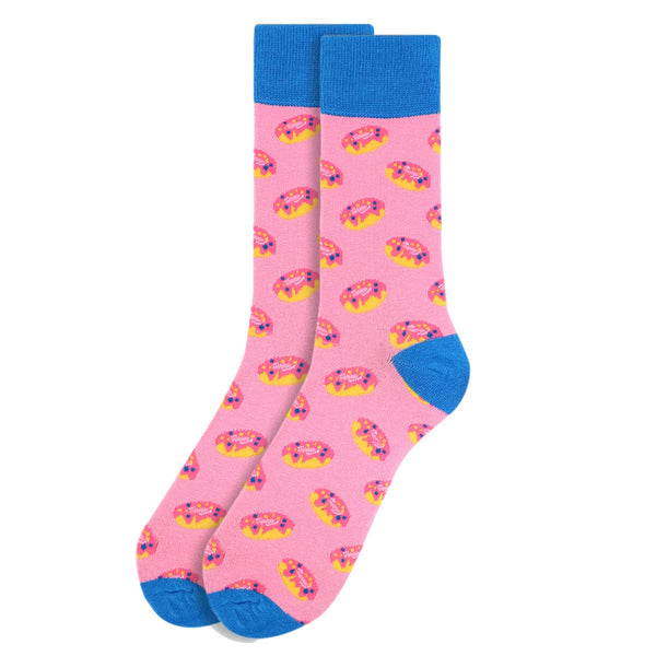 Men's Strawberry Donut Novelty Socks