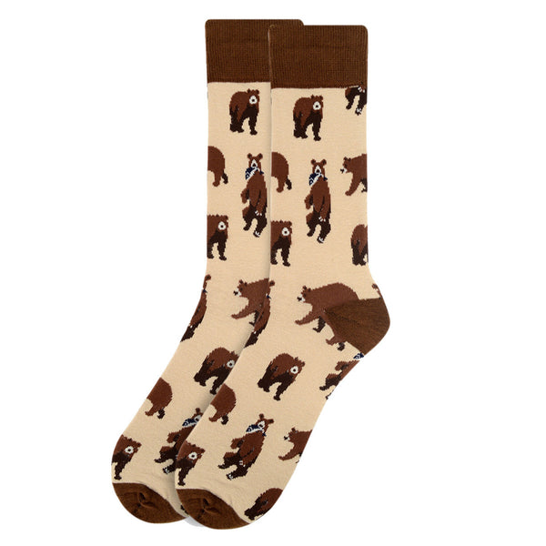 Men's Brown Bear Novelty Socks