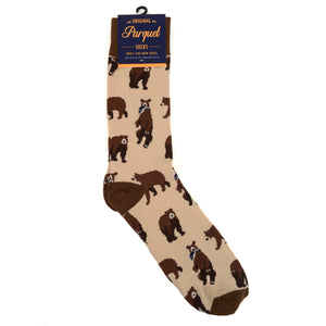 Men's Brown Bear Novelty Socks
