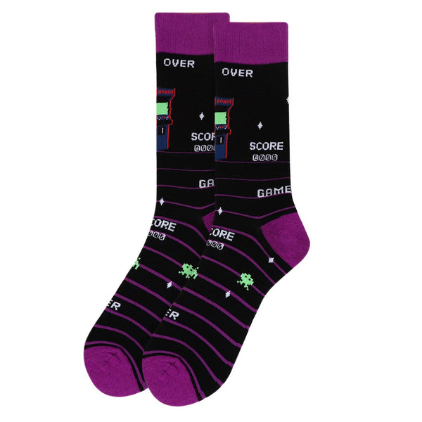 Men's Purple Gaming Novelty Socks