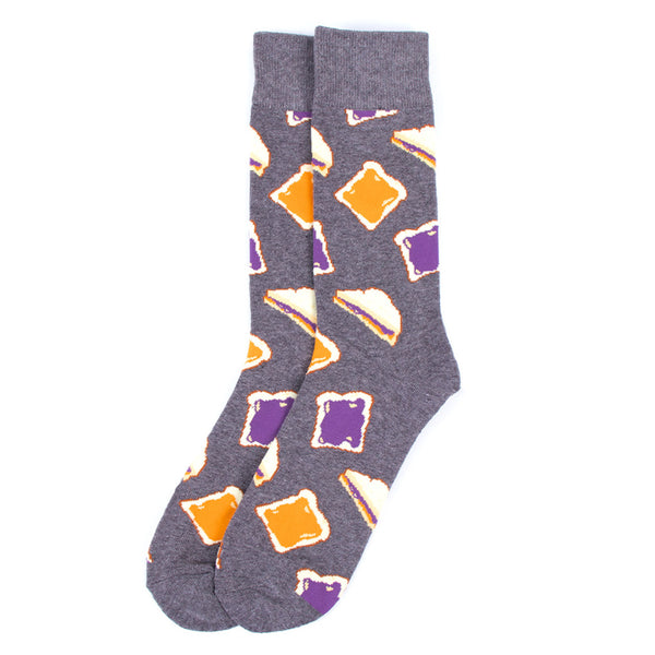 Men's Food Theme Novelty Socks - Jam & Bread