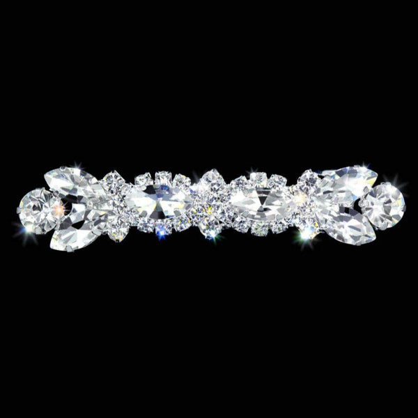 Crystal Rhinestone Navette Flare Barette