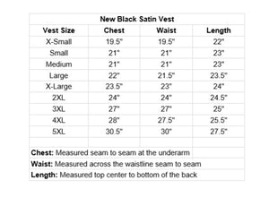 New Black Satin Fullback Vest B Formal 