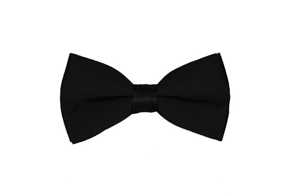 New Black Satin Bow Tie