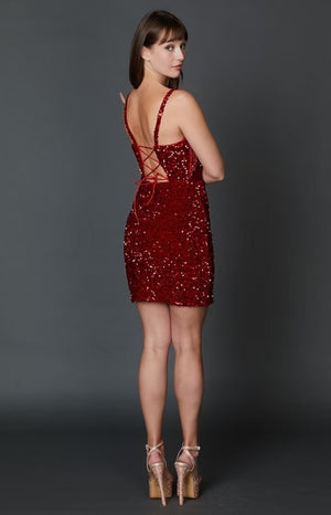 NINA CANACCI 500 Red Sequin Cocktail Dress Nina Canacci 