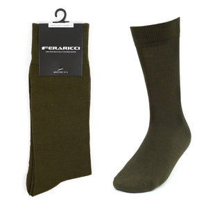 Men's Classic Neutrals Olive Green Dress Socks