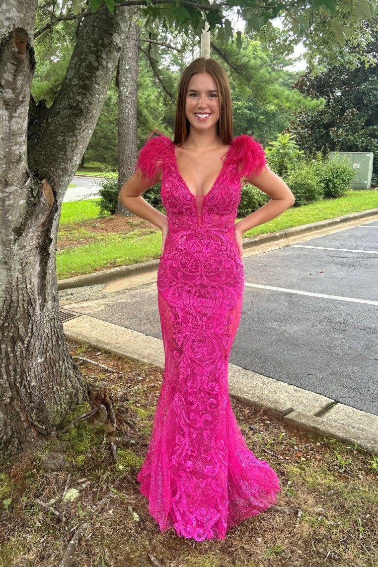 Portia & Scarlett PS1986 Hot Pink Lace Dress Formalwear Outlet Portia & Scarlett PS1986 Hot Pink Lace Dress Formalwear Outlet