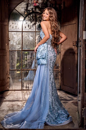 Portia & Scarlett PS24070 Fitted Glitter Tulle Dress Portia & Scarlett 