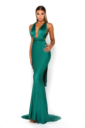 Portia & Scarlett PS6110 Stretch Jersey Fitted Dress Portia & Scarlett 
