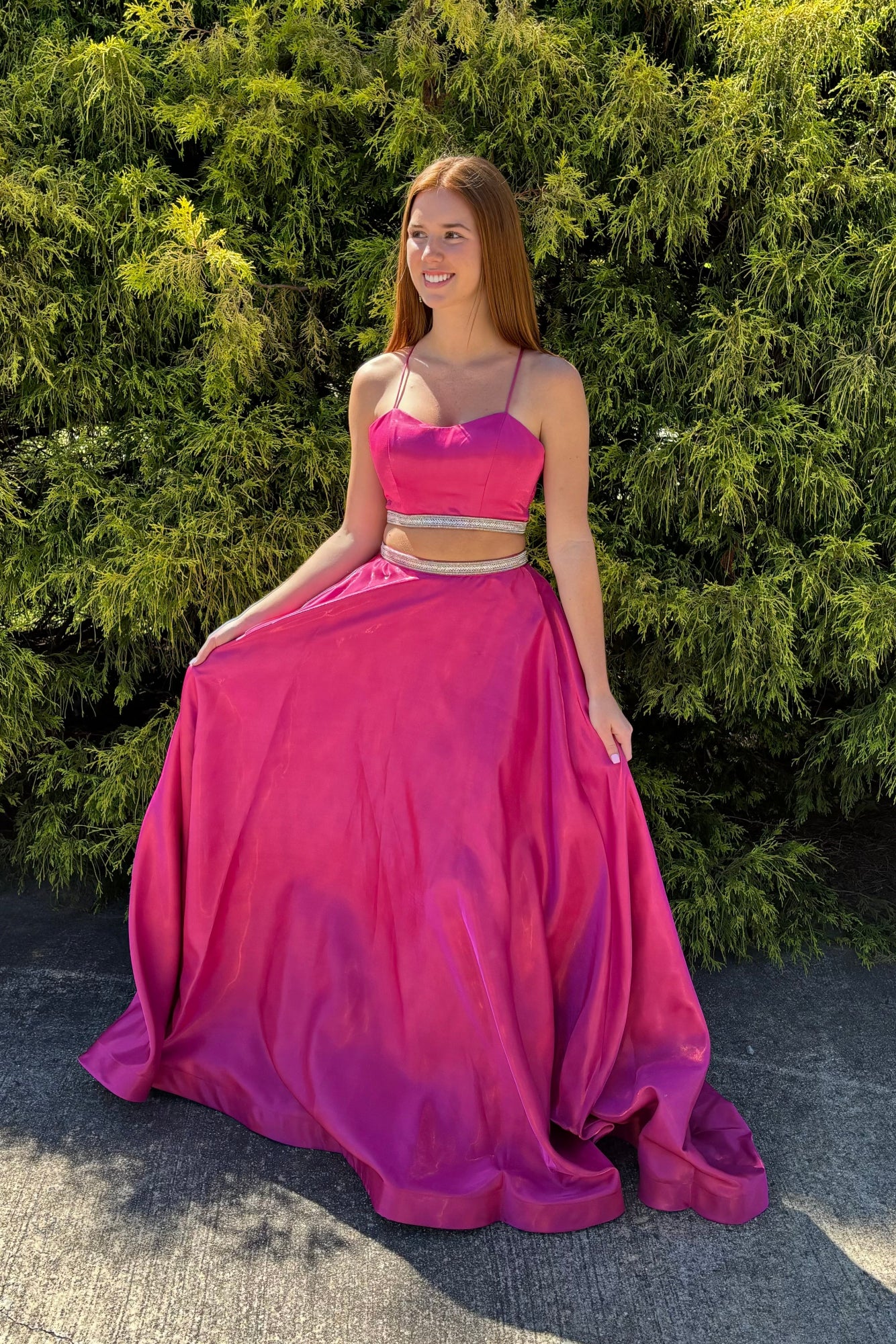 Rachel Allan 7106 Magenta 2 Piece A-Line Dress Magenta / 10 Rachel Allan 7106 Magenta 2 Piece A-Line Dress Magenta / 10