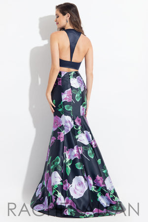 Rachel Allan 6134 Navy Violet Floral 2 Piece Dress *FINAL SALE* Rachel Allan 