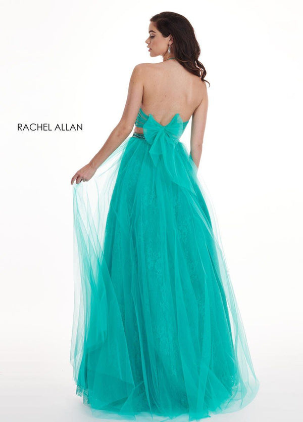 Rachel Allan 6437 Jade Halter 2 Piece Dress