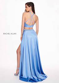 Rachel Allan 6483 Periwinkle 2 Piece Satin Dress