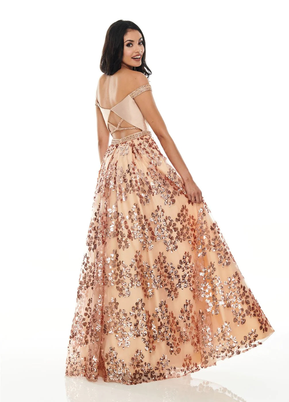 rose gold a line dress Rose Gold Long A-Line Formal Prom Dress 4226 Rose Gold / XSmall