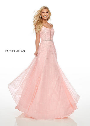 Rachel Allan 7082 Blush Pink Shimmering A-Line Dress Rachel Allan 