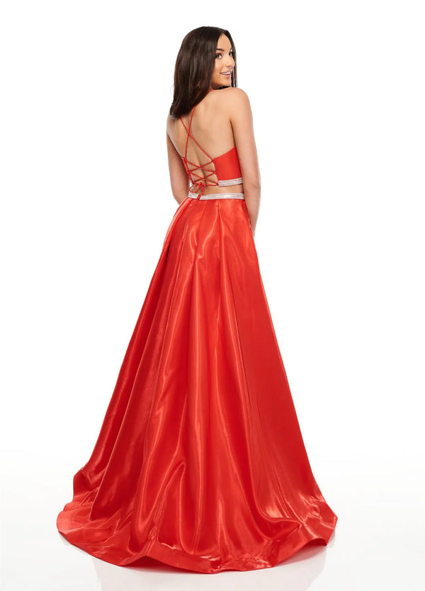 Rachel Allan 7106 Red 2 Piece A-Line Dress