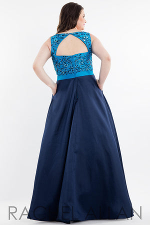 Rachel Allan 7835 Beaded Modest A-Line Dress