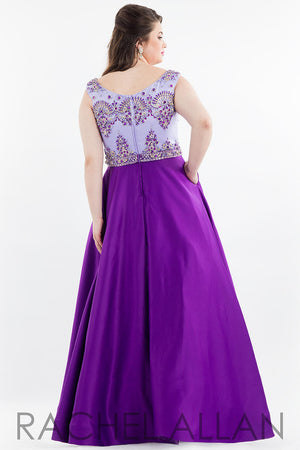 Rachel Allan Curves 7849 Lilac Purple A-Line Dress