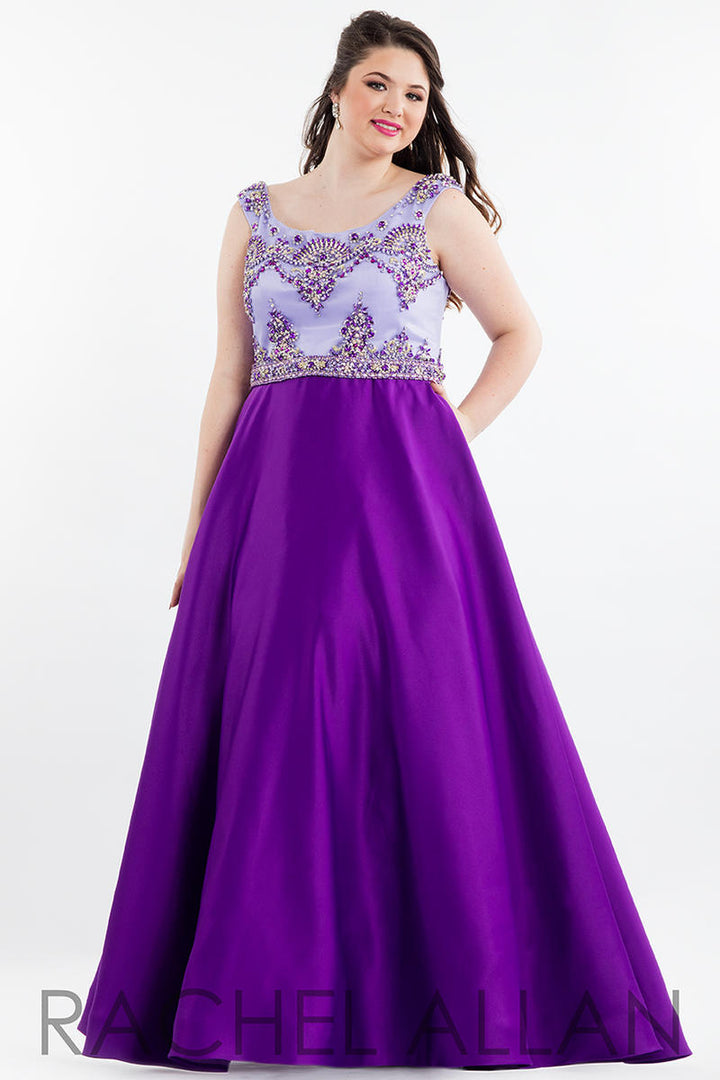 Rachel Allan 7849 Lilac Purple A-Line Dress - Size 30