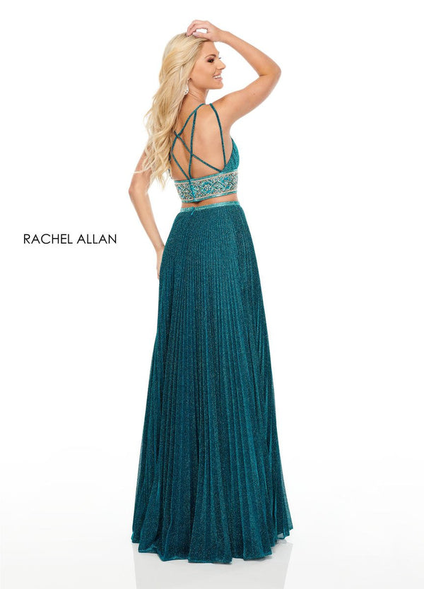 Rachel Allan 7099 Shimmering Ocean Blue 2 Piece Dress Rachel Allan 