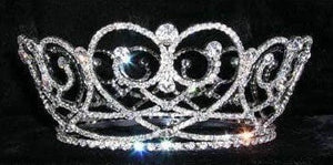 Gated Hearts Silver Crown Rhinestone Jewelry 
