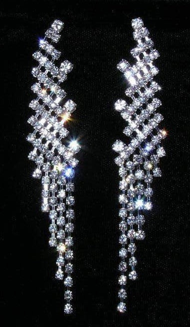 Angel Wing 4" Rhinestone Earrings