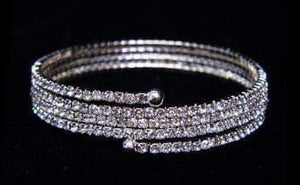 Fine Coil Wrap Silver Rhinestone Bracelet Rhinestone Jewelry 