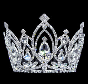 Extreme Sparkle Crystal Rhinestone Silver 4" Full Crown Rhinestone Jewelry 