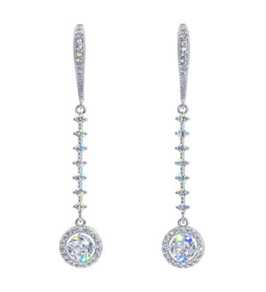 Cubic Zirconia Drop Fish Hook Earrings Rhinestone Jewelry 