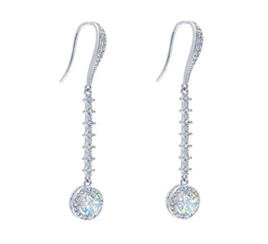 Cubic Zirconia Drop Fish Hook Earrings Rhinestone Jewelry 